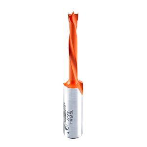 Amana Tool 304005 Carbide Tipped Brad Point Boring Bit L/H 5mm Dia x 70mm Long x 10mm Shank 304005