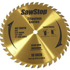 SAWSTOP Titanium Series 40-Tooth Combination Blade BTS-R-40ATB