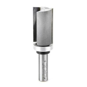 AmanaTool  45467 Carbide Tipped Flush Trim Plunge Template 1 Inch Dia x 1-3/4 x 1/2 Shank with Upper BB