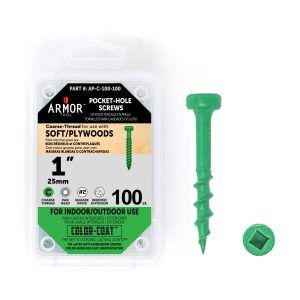 Armor Tool 1" Coarse-Thread Pocket Hole Screws- 100 Package AP-C-100-100